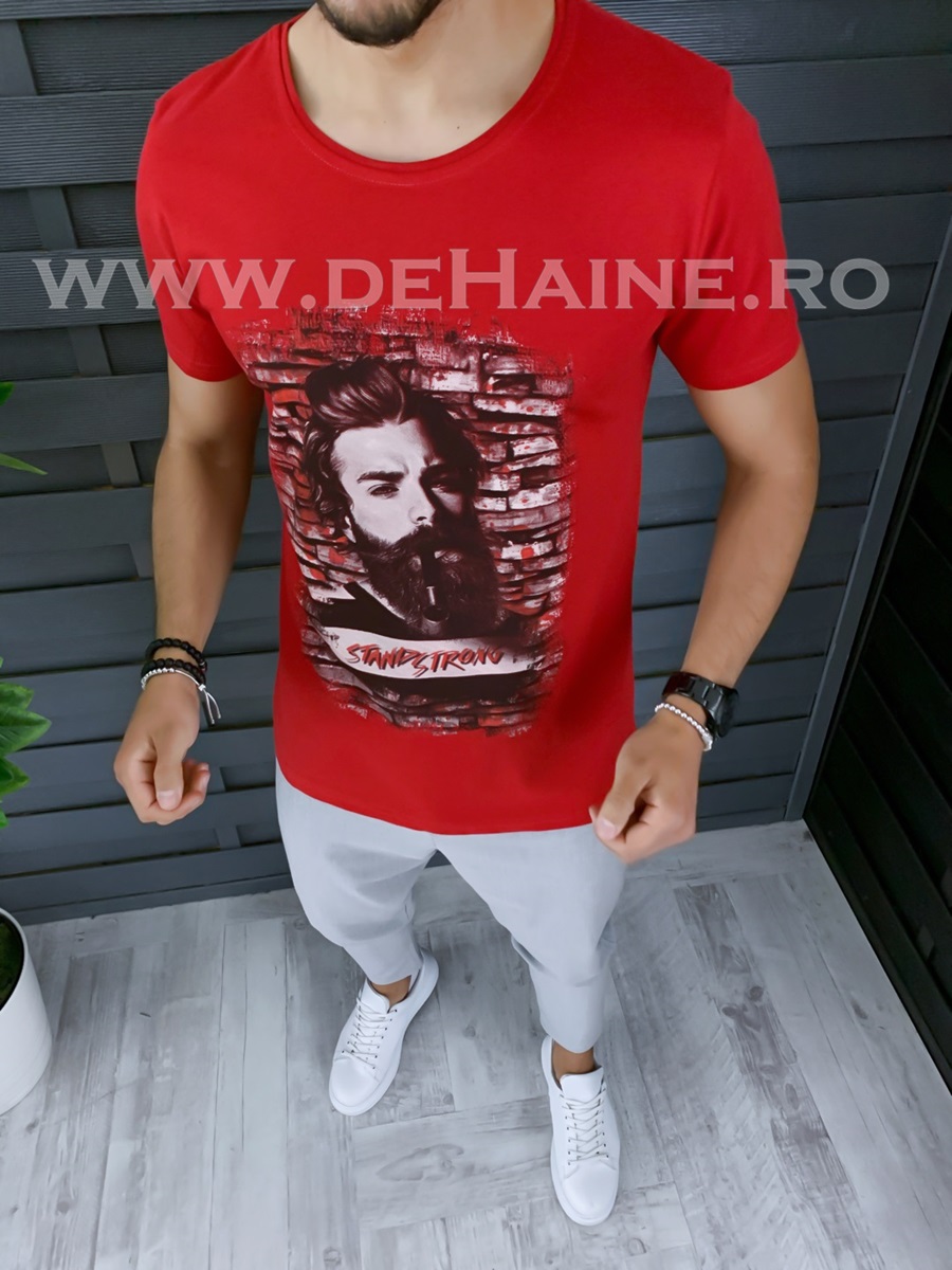 Tricou barbati rosu slim fit zr b1004 m6-4